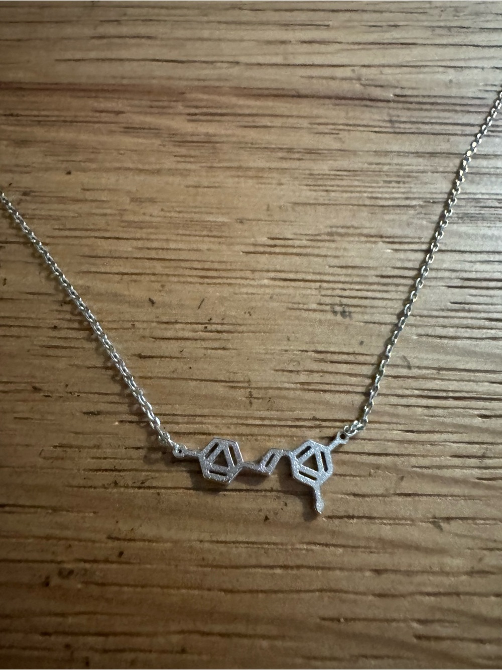 Silver Molecular Pendant Necklace - molecule symbol for wine